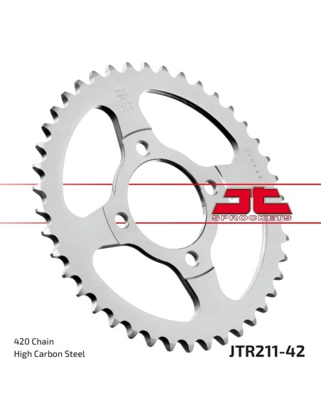 corona moto jt sprockets de acero de 42 dientes jtr211 42