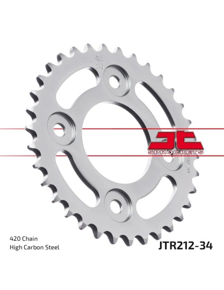 corona moto jt sprockets de acero de 34 dientes jtr212 34