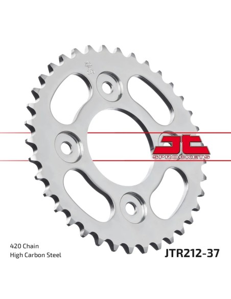 corona moto jt sprockets de acero de 37 dientes jtr212 37