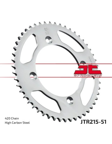 corona moto jt sprockets de acero de 51 dientes jtr215 51