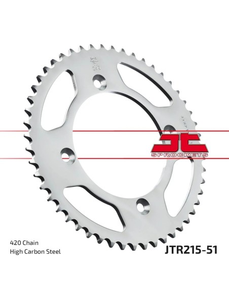 corona moto jt sprockets de acero de 51 dientes jtr215 51