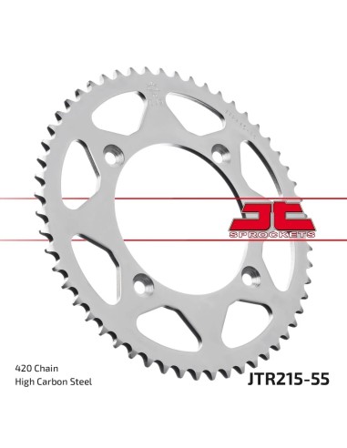 corona moto jt sprockets de acero de 55 dientes jtr215 55