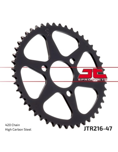 corona moto jt sprockets de acero de 47 dientes jtr216 47