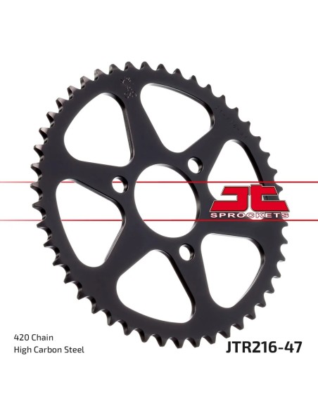 corona moto jt sprockets de acero de 47 dientes jtr216 47