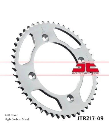 corona moto jt sprockets de acero de 49 dientes jtr217 49
