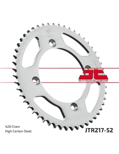 corona moto jt sprockets de acero de 52 dientes jtr217 52