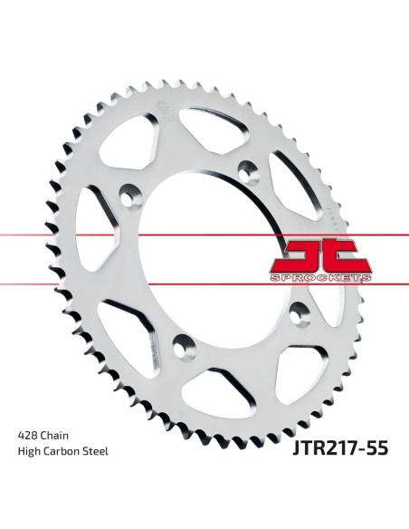 corona moto jt sprockets de acero de 55 dientes jtr217 55