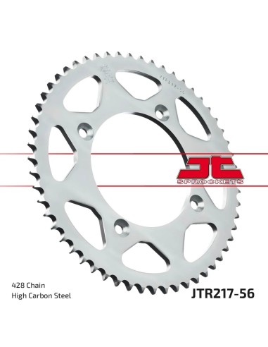 corona moto jt sprockets de acero de 56 dientes jtr217 56