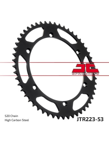 corona moto jt sprockets de acero de 53 dientes jtr223 53