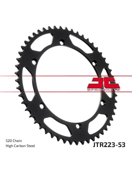 corona moto jt sprockets de acero de 53 dientes jtr223 53