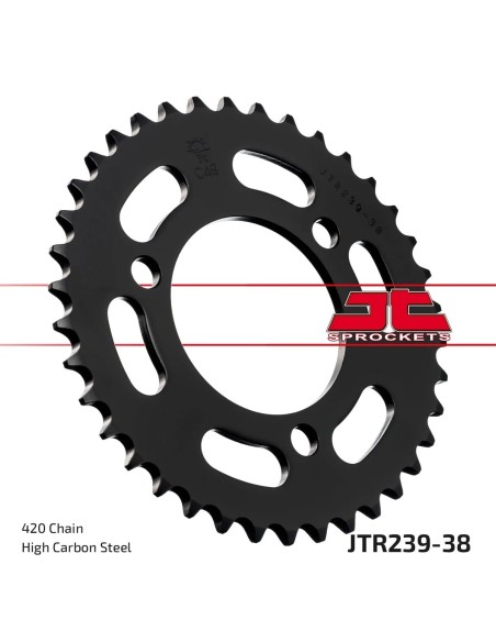 corona moto jt sprockets de acero de 38 dientes jtr239 38