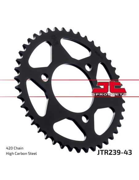 corona moto jt sprockets de acero de 43 dientes jtr239 43
