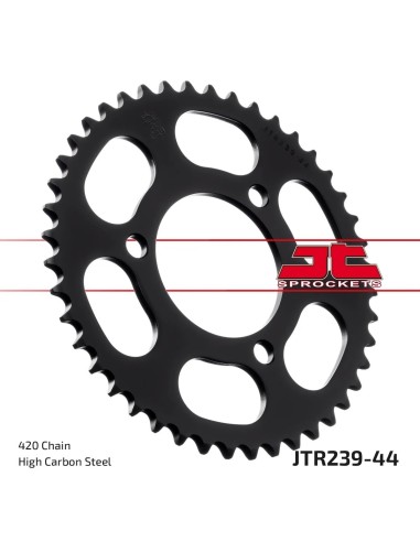 corona moto jt sprockets de acero de 44 dientes jtr239 44