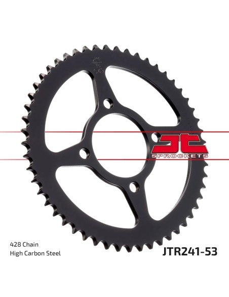 corona moto jt sprockets de acero de 53 dientes jtr241 53