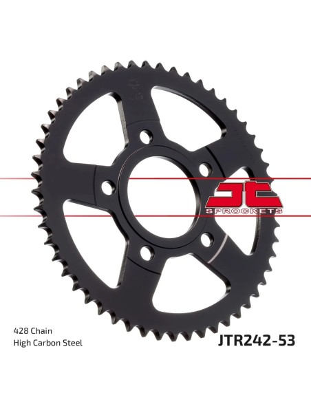 corona moto jt sprockets de acero de 53 dientes jtr242 53