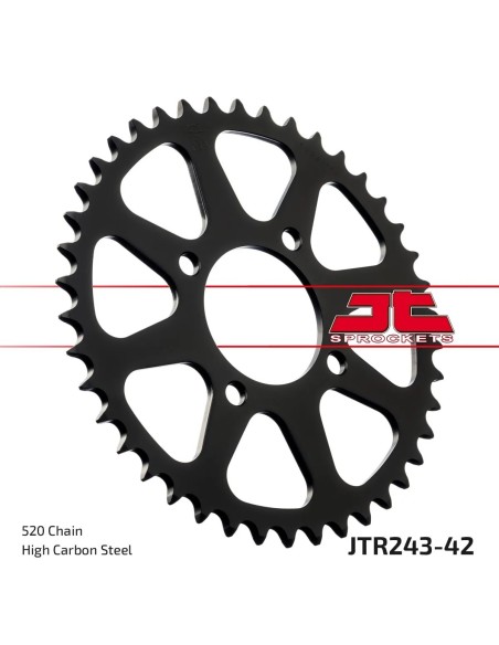 corona moto jt sprockets de acero de 42 dientes jtr243 42