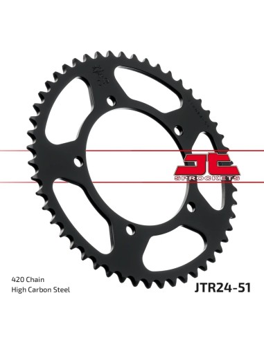 corona moto jt sprockets de acero de 51 dientes jtr24 51