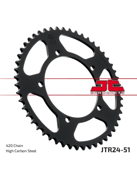 corona moto jt sprockets de acero de 51 dientes jtr24 51