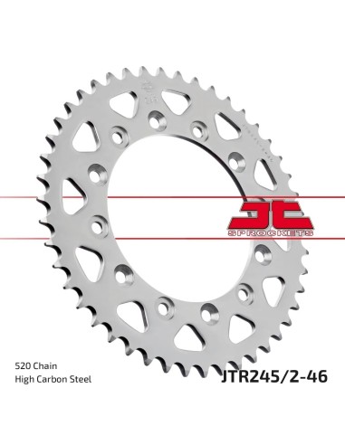 corona moto jt sprockets de acero de 46 dientes jtr2452 46