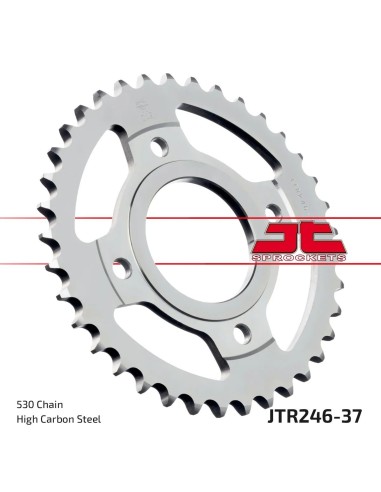 corona moto jt sprockets de acero de 37 dientes jtr246 37