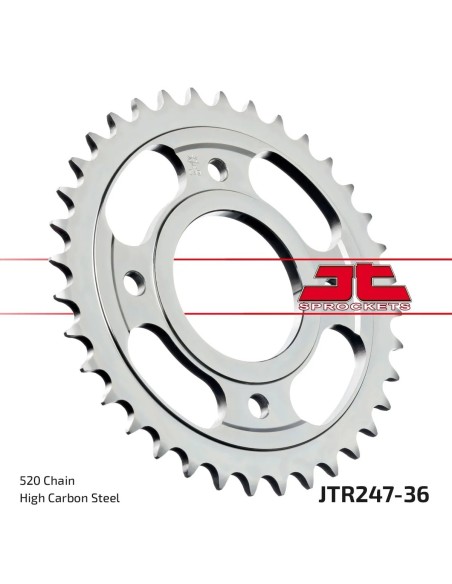 corona moto jt sprockets de acero de 36 dientes jtr247 36