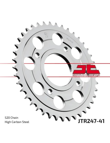 corona moto jt sprockets de acero de 41 dientes jtr247 41