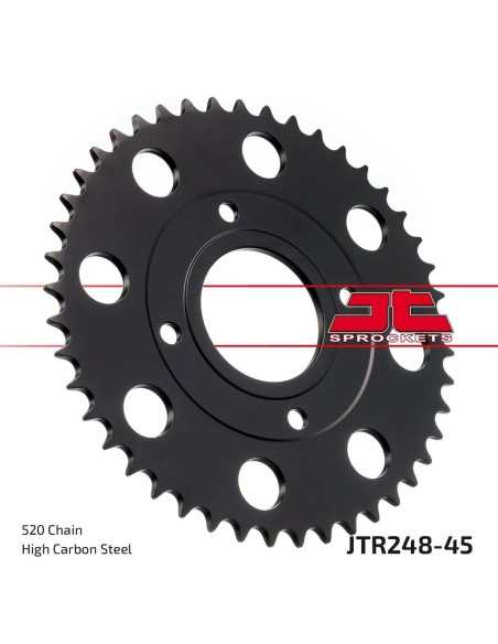 corona moto jt sprockets de acero de 45 dientes jtr248 45