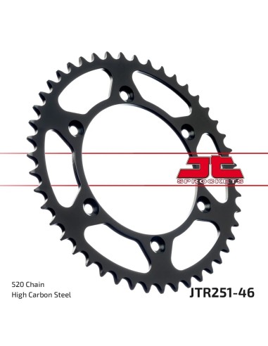corona moto jt sprockets de acero de 46 dientes jtr251 46