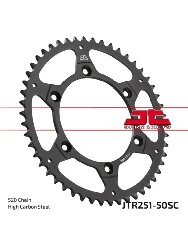 corona moto jt sprockets de acero de 50 dientes jtr251 50sc