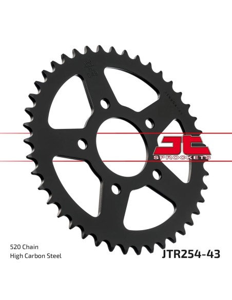 corona moto jt sprockets de acero de 43 dientes jtr254 43
