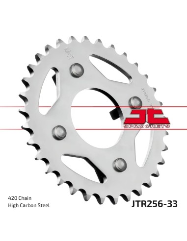 corona moto jt sprockets de acero de 33 dientes jtr256 33