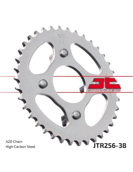 corona moto jt sprockets de acero de 38 dientes jtr256 38