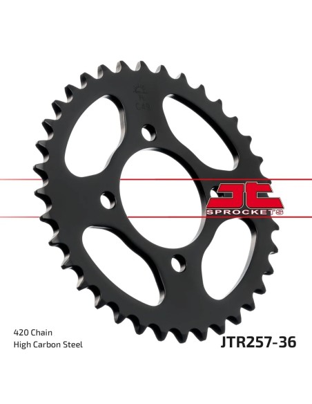 corona moto jt sprockets de acero de 36 dientes jtr257 36