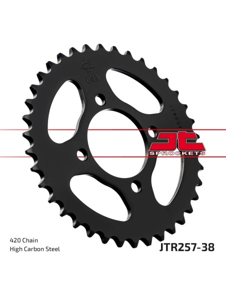 corona moto jt sprockets de acero de 38 dientes jtr257 38