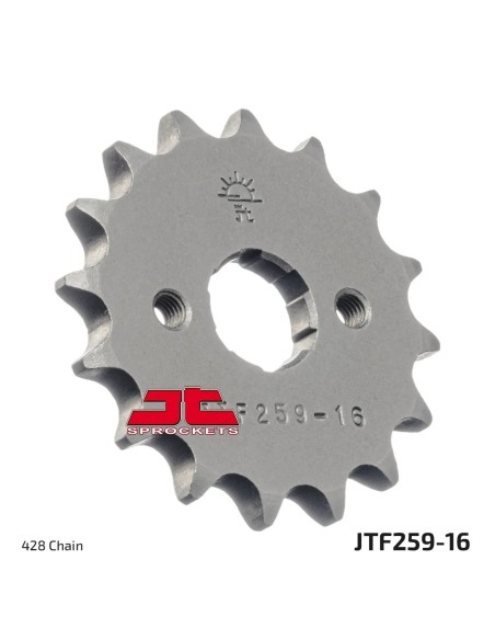 pinon de moto jt sprockets acero 16 dientes p 428 jtf259 16