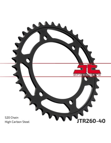 corona moto jt sprockets de acero de 40 dientes jtr260 40