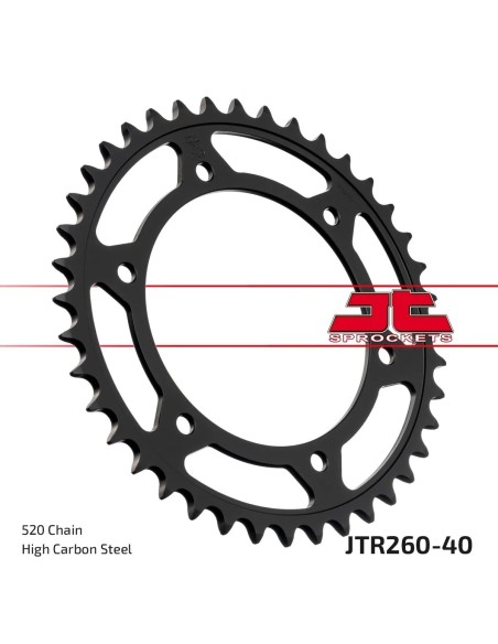 corona moto jt sprockets de acero de 40 dientes jtr260 40