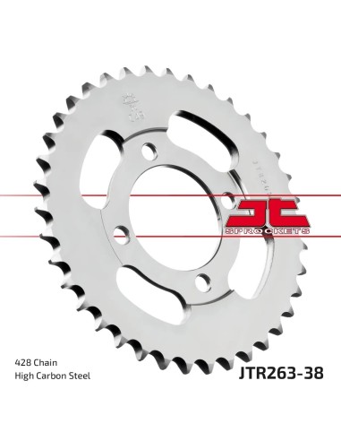 corona moto jt sprockets de acero de 38 dientes jtr263 38