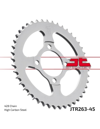 corona moto jt sprockets de acero de 45 dientes jtr263 45