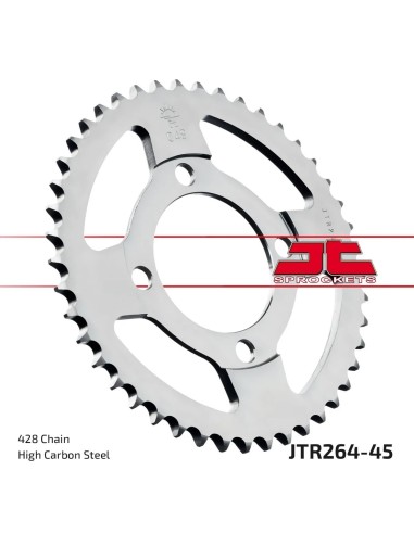 corona moto jt sprockets de acero de 45 dientes jtr264 45