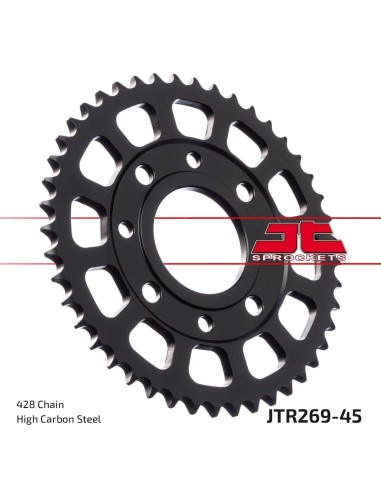 corona moto jt sprockets de acero de 45 dientes jtr269 45