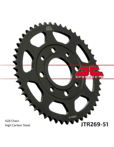 corona moto jt sprockets de acero de 51 dientes jtr269 51