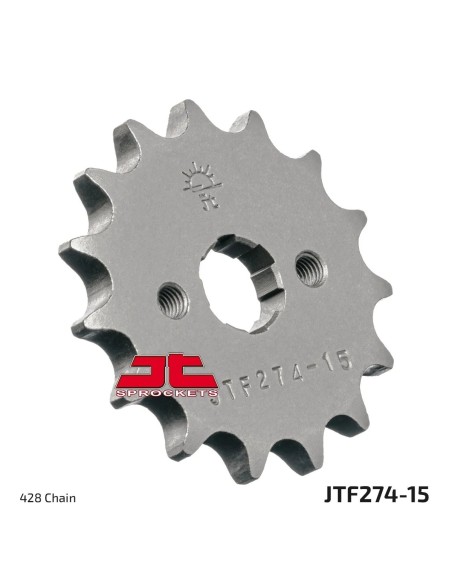 pinon de moto jt sprockets acero 15 dientes p 428 jtf274 15