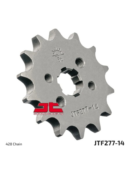 pinon de moto jt sprockets acero 14 dientes p 428 jtf277 14
