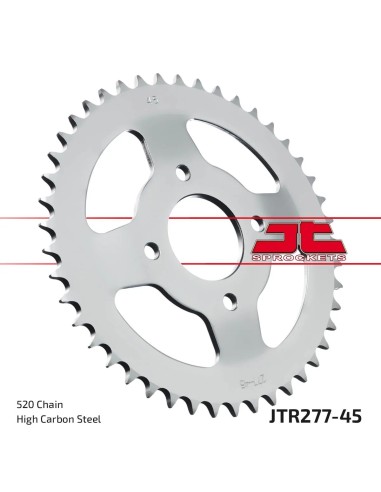 corona moto jt sprockets de acero de 45 dientes jtr277 45