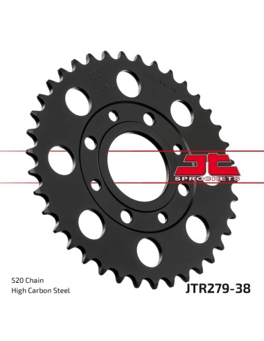 corona moto jt sprockets de acero de 38 dientes jtr279 38