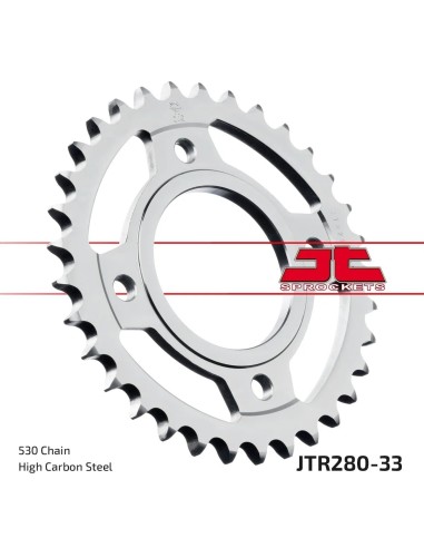 corona moto jt sprockets de acero de 33 dientes jtr280 33