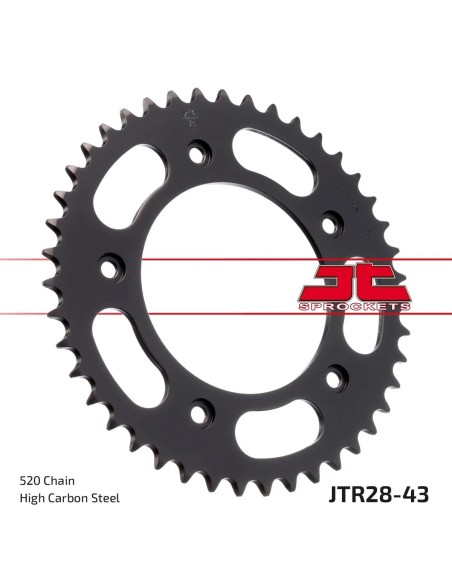 corona moto jt sprockets de acero de 43 dientes jtr28 43