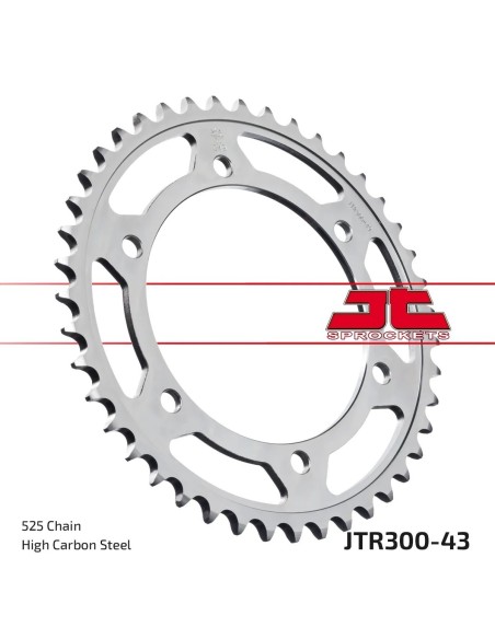 corona moto jt sprockets de acero de 43 dientes jtr300 43