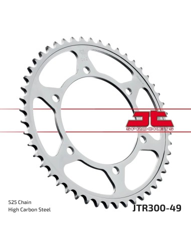 corona moto jt sprockets de acero de 49 dientes jtr300 49